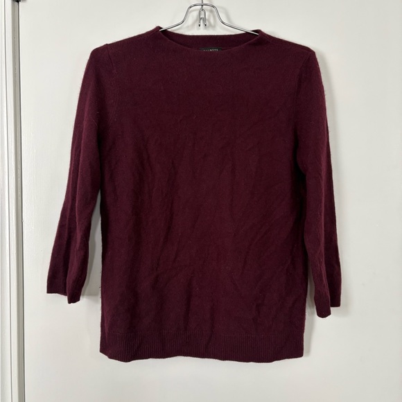 Talbots Sweaters - Talbots Women's Burgundy Pure Cashmere Crew Neck 3/4 Sleeve Pullover Sweater S